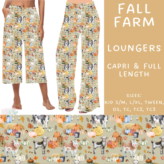 PREORDER Batch #207 - Fall Fun - Closes 9/27 - ETA mid Nov - Fall Farm Capri and Full Length Loungers