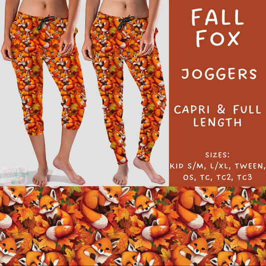 PREORDER Batch #207 - Fall Fun - Closes 9/27 - ETA mid Nov - Fall Fox Full and Capri Length Joggers