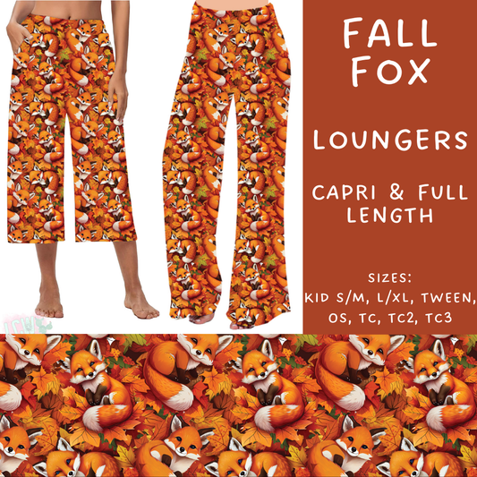 PREORDER Batch #207 - Fall Fun - Closes 9/27 - ETA mid Nov - Fall Fox Capri and Full Length Loungers