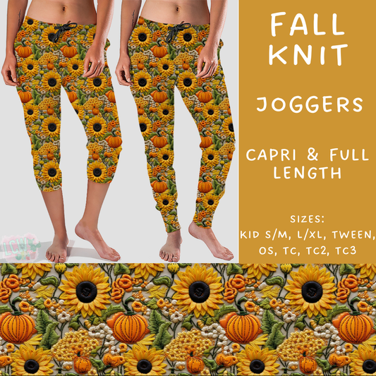 PREORDER Batch #207 - Fall Fun - Closes 9/27 - ETA mid Nov - Fall Knit Full and Capri Length Joggers