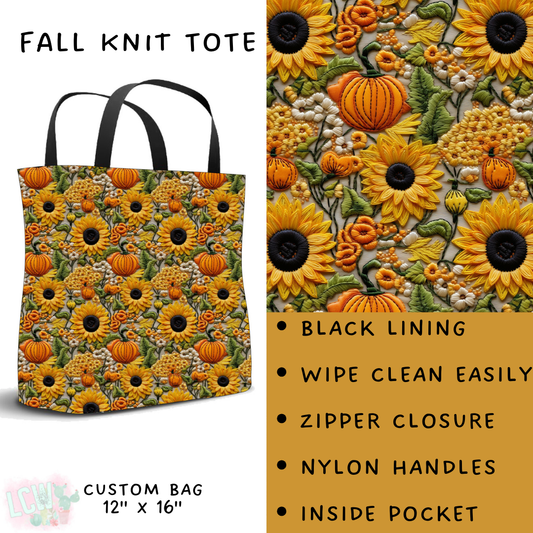 PREORDER Batch #207 - Fall Fun - Closes 9/27 - ETA mid Nov - Fall Knit Tote