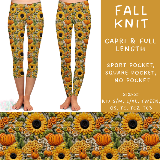 PREORDER Batch #207 - Fall Fun - Closes 9/27 - ETA mid Nov - Fall Knit Full and Capri Length Leggings