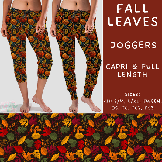 PREORDER Batch #204 - Hello Fall - Closes 9/20 - ETA early Nov - Fall Leaves Full and Capri Length Joggers