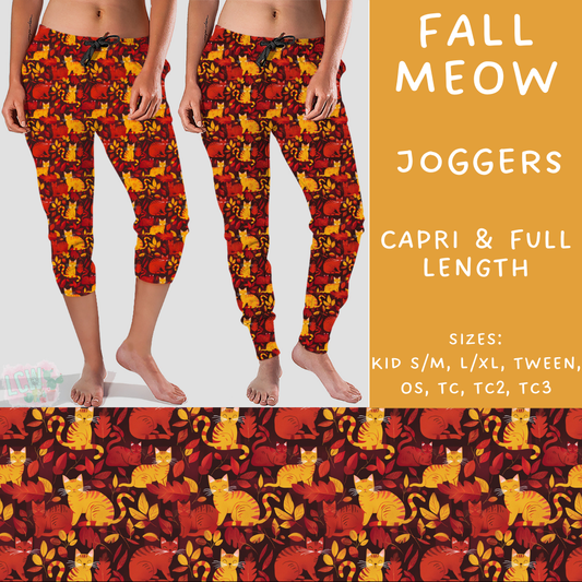 PREORDER Batch #204 - Hello Fall - Closes 9/20 - ETA early Nov - Fall Meow Full and Capri Length Joggers