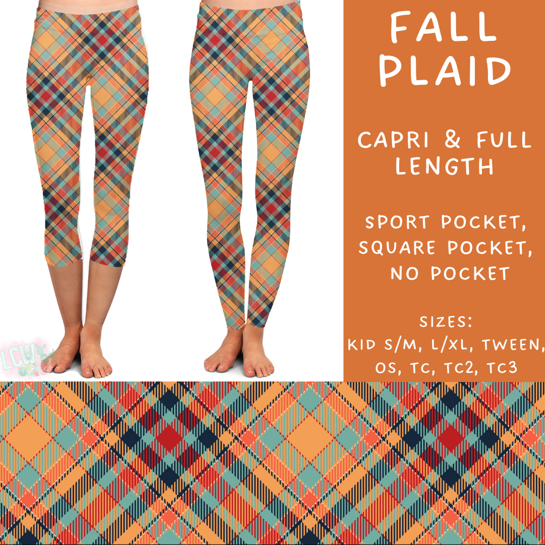 PREORDER Batch #204 - Hello Fall - Closes 9/20 - ETA early Nov - Fall Plaid Full and Capri Length Leggings