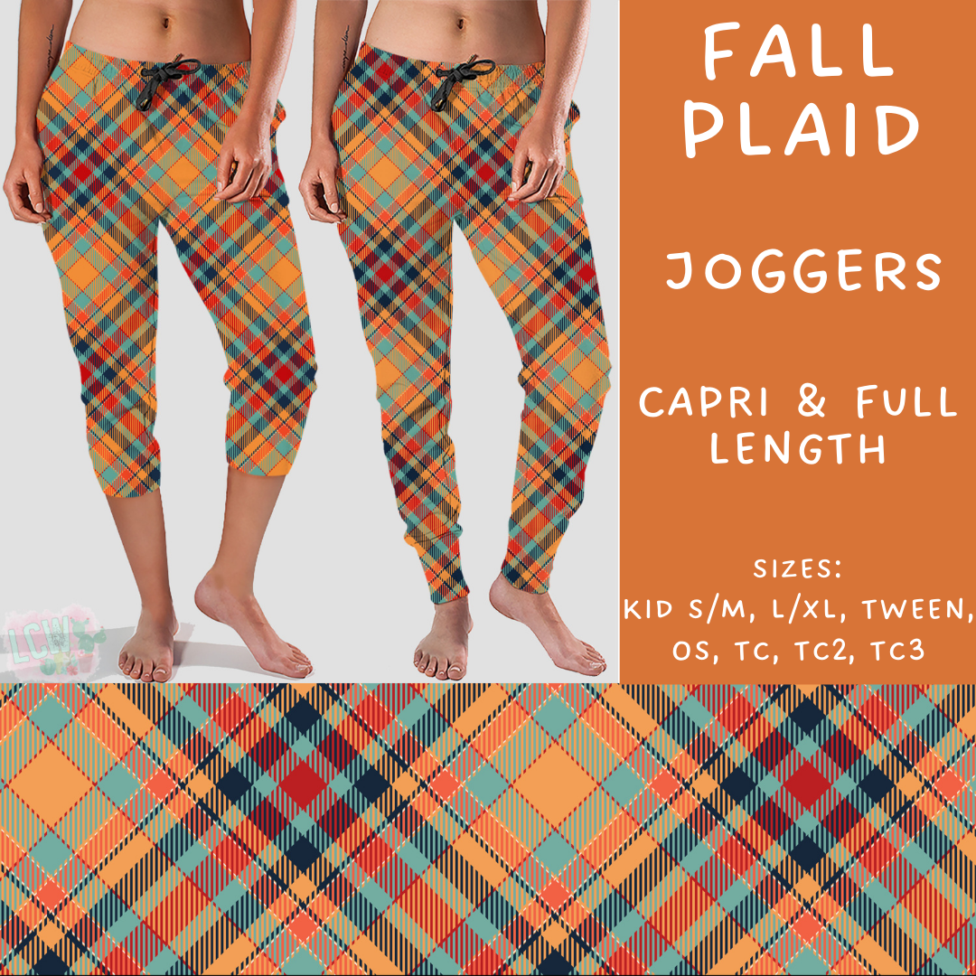 PREORDER Batch #204 - Hello Fall - Closes 9/20 - ETA early Nov - Fall Plaid Full and Capri Length Joggers