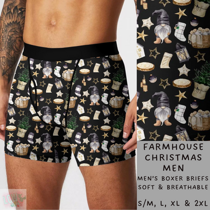 Batch #232 - Christmas Underwear - Closes 10/31 ETA early/mid Dec - Farmhouse Christmas Mens Boxer Briefs