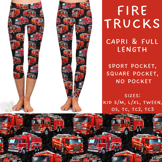 Batch #248 - Careers Collection - Closes 12/4 - ETA late Jan - Fire Trucks Full and Capri Length Leggings