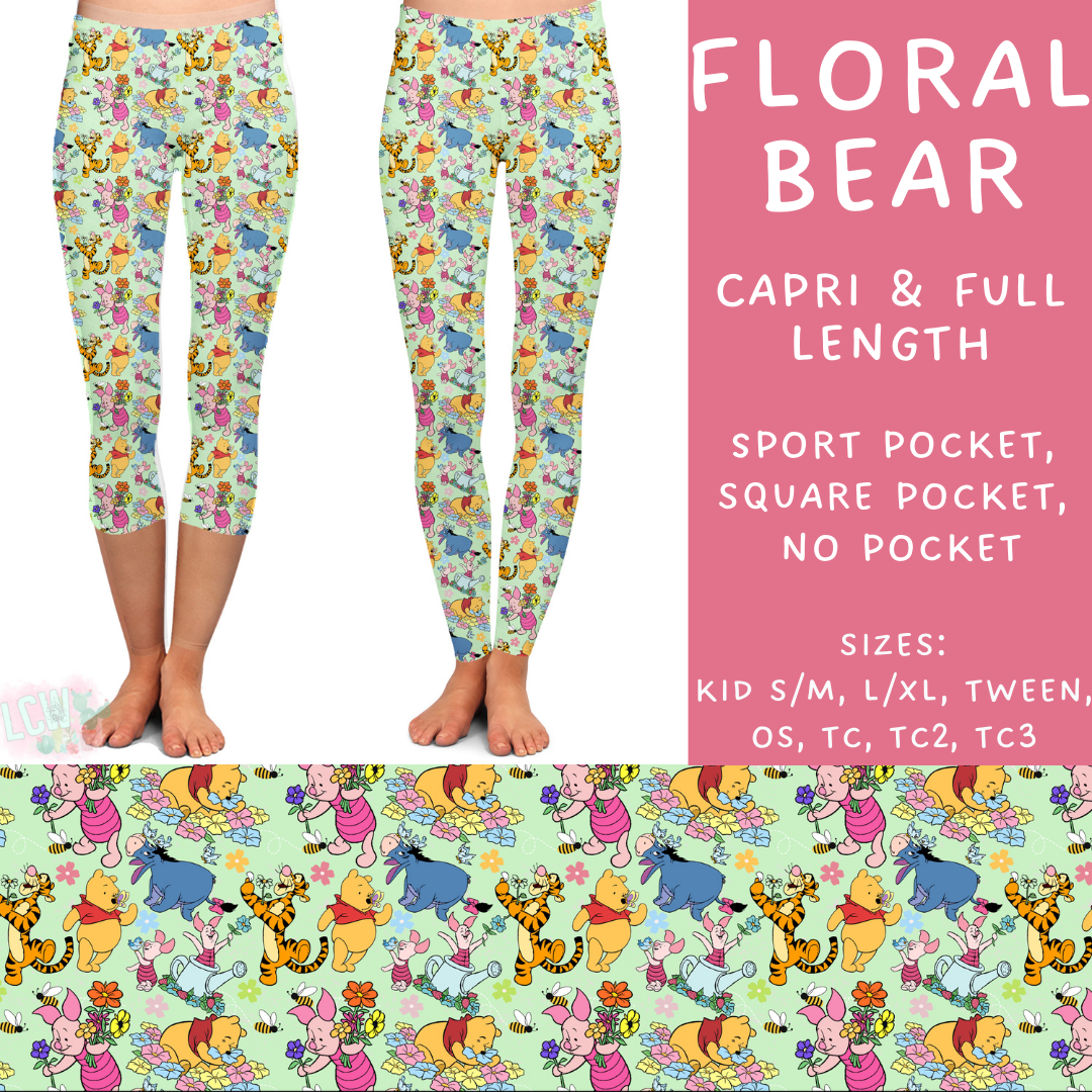 Batch #273 - Magical Faves 10 - Closes 1/20 - ETA late March - Floral Bear Full and Capri Length Leggings