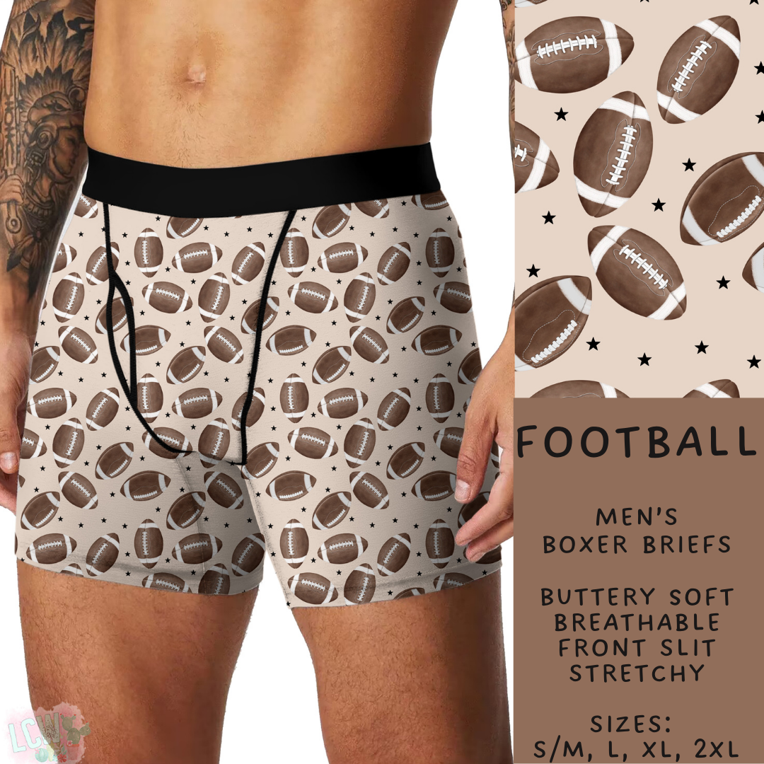 Batch #244 - Comfortable Underwear 2 - Closes 11/27 - ETA mid/late Jan - Football Men's Boxer Briefs