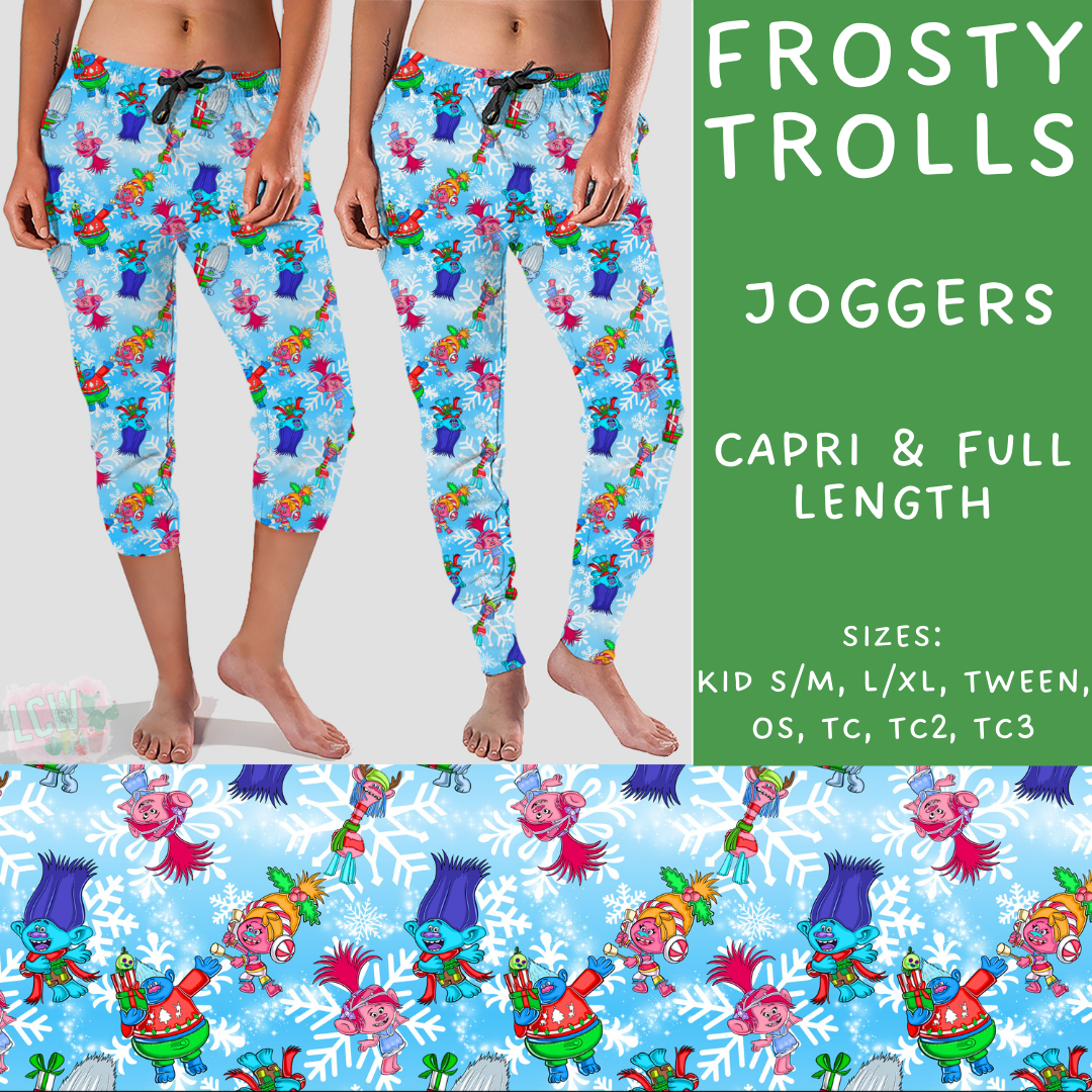 PREORDER Batch #219 - Christmas Characters - Closes 10/21 - ETA late Nov - Frosty Trolls Full and Capri Length Joggers