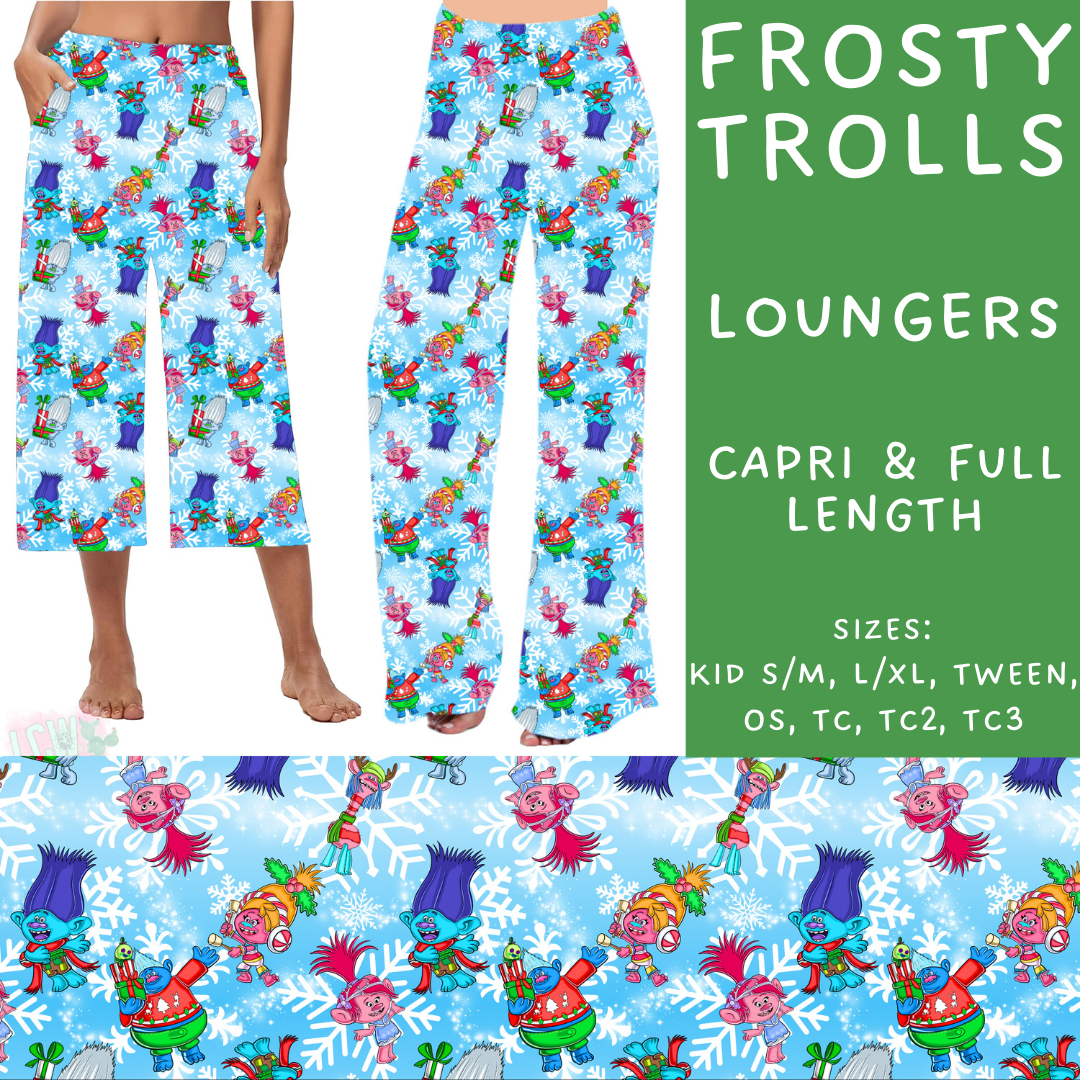 PREORDER Batch #219 - Christmas Characters - Closes 10/21 - ETA late Nov - Frosty Trolls Capri and Full Length Loungers