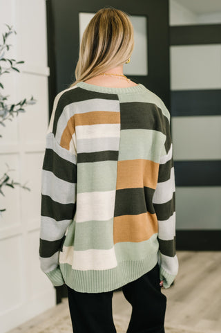 Fall Into Us Color Block Knit Pullover