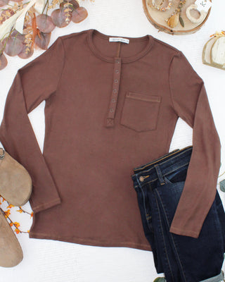 IN STOCK Georgia Long Sleeve Top - Brown