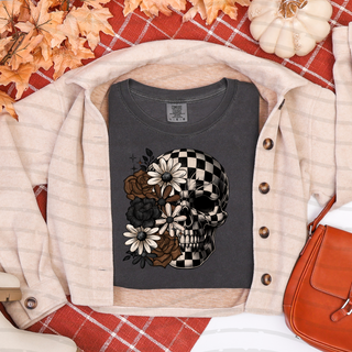 Fall Skull Floral Tee