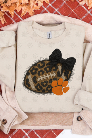 Faux Yarn College Teams Sweatshirt