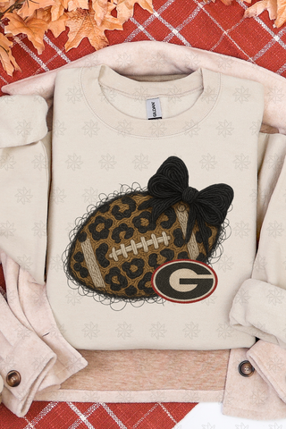 Faux Yarn College Teams Sweatshirt