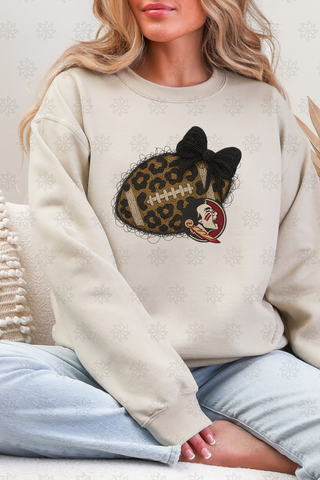 Faux Yarn College Teams Sweatshirt