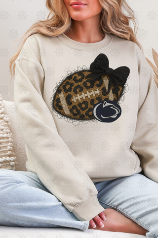 Faux Yarn College Teams Sweatshirt