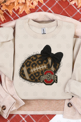 Faux Yarn College Teams Sweatshirt