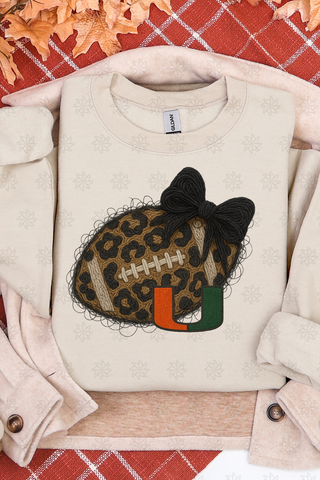 Faux Yarn College Teams Sweatshirt