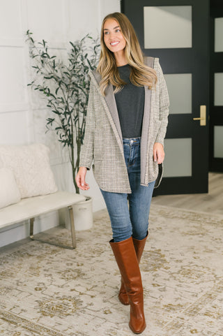 First Things First Hooded Cardigan in Neutral