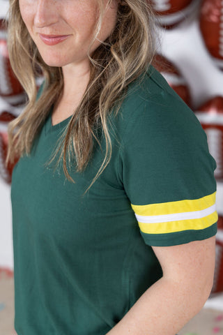 IN STOCK GameDay Tessa Short Sleeve Top - Green Bay FINAL SALE