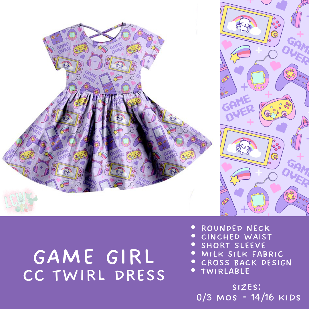 Ready To Ship - Criss Cross Twirl Dresses - Game Girl Kids Twirl Criss Cross Dress