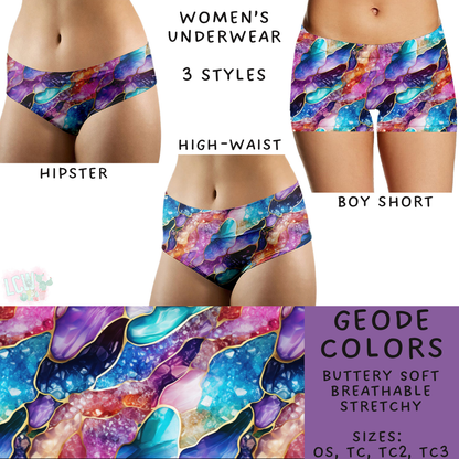 Batch #244 - Comfortable Underwear 2 - Closes 11/27 - ETA mid/late Jan - Geode Colors Women's Underwear