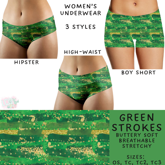 Batch #244 - Comfortable Underwear 2 - Closes 11/27 - ETA mid/late Jan - Green Strokes Women's Underwear