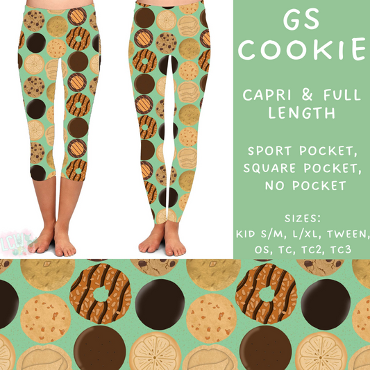 PREORDER Batch #224 - Cookie Dealer 2 - Closes 10/28 - ETA mid Dec -  GS Cookie Full and Capri Length Leggings