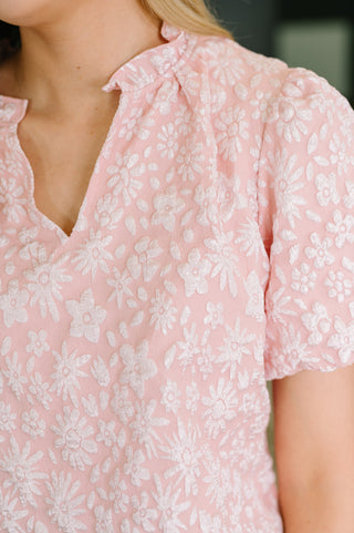 Growing Together Notch Neck Puff Sleeve Top