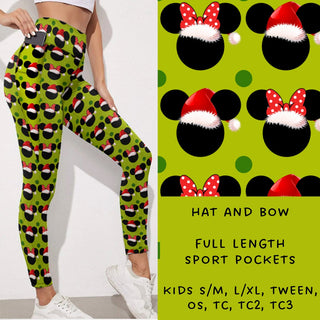 Hat and Bow Leggings Sport Pockets