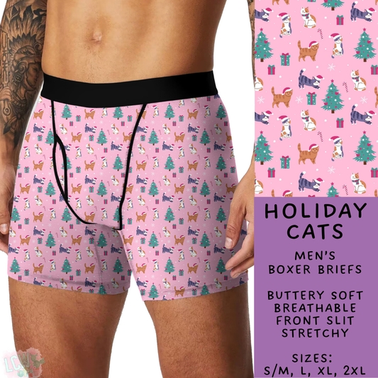 Batch #232 - Christmas Underwear - Closes 10/31 ETA early/mid Dec - Holiday Cats Men's Boxer Briefs