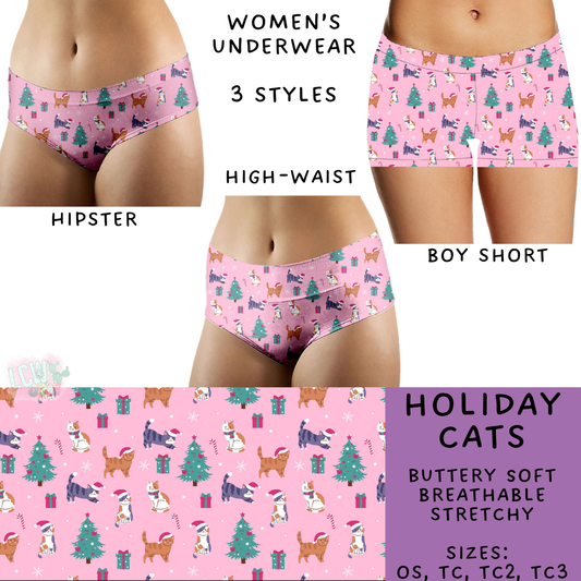 Batch #232 - Christmas Underwear - Closes 10/31 ETA early/mid Dec - Holiday Cats Women's Underwear