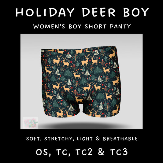 Batch #232 - Christmas Underwear - Closes 10/31 ETA early/mid Dec - Holiday Deer Boy Shorts