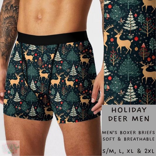 Batch #232 - Christmas Underwear - Closes 10/31 ETA early/mid Dec - Holiday Deer Mens Boxer Briefs