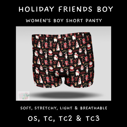 Batch #232 - Christmas Underwear - Closes 10/31 ETA early/mid Dec - Holiday Friends Boy Shorts