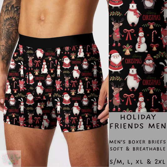 Batch #232 - Christmas Underwear - Closes 10/31 ETA early/mid Dec - Holiday Friends Mens Boxer Briefs