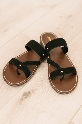 Heart & Sole Slip on Sandals in Clarity Black