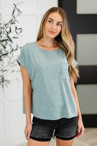 Heathered Harmony Basic Tee in Ash Jade