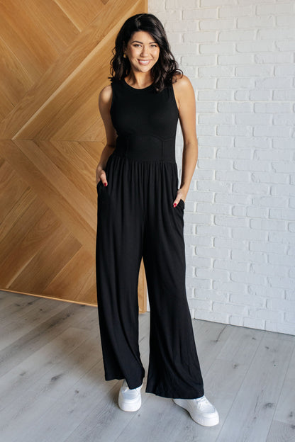 Hilary Wide Leg Jumpsuit in Black jb's closet