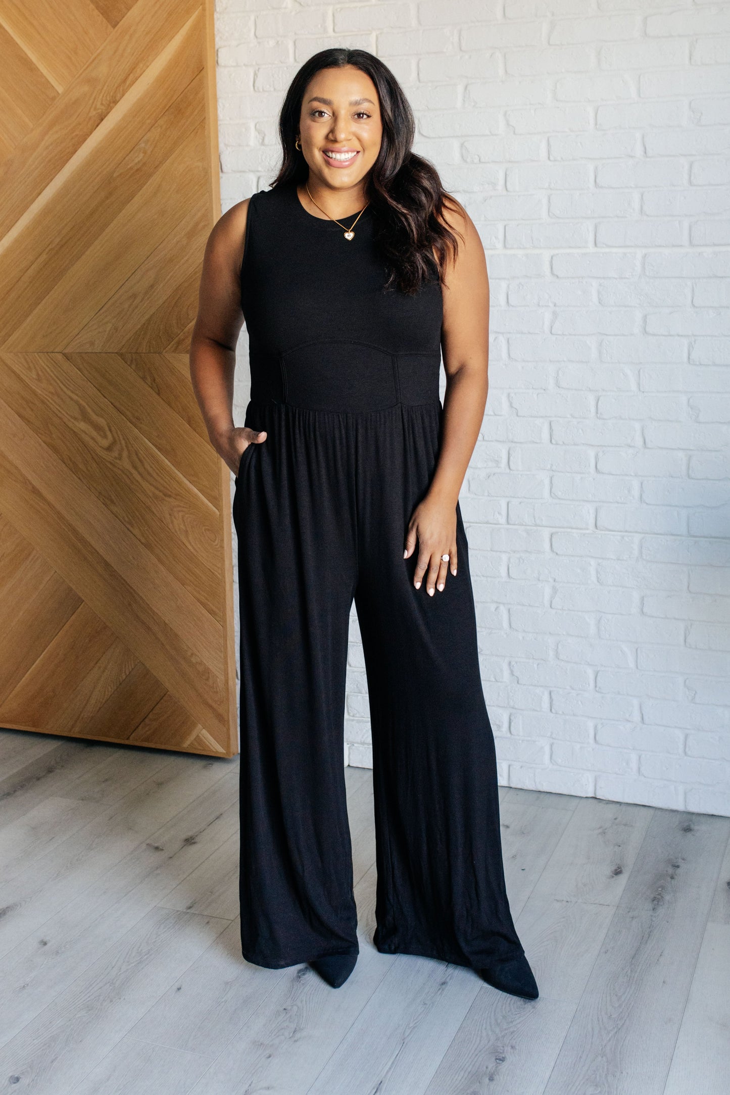 Hilary Wide Leg Jumpsuit in Black jb's closet