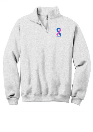 Hope Ribbon Thyroid Awareness 1/4 Zip Sweatshirt
