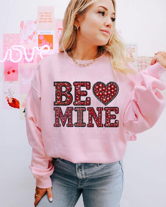 Be Mine faux rhinestones SWEATSHIRT