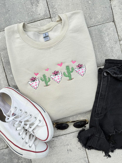 Galentines Embroidered Ghosts SWEATSHIRT