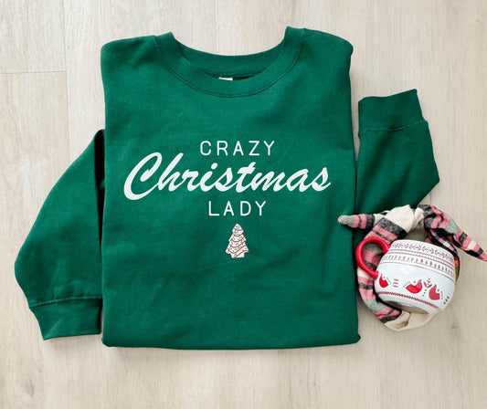 CRAZY CHRISTMAS LADY BASIC SWEATSHIRT