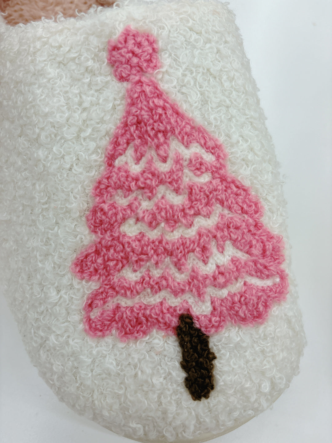 Pink Christmas Tree Slippers