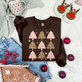 Pink Trees Chocolate Sweatshirt