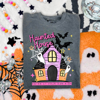Haunted House Grid Pepper Comfort Colors T-Shirt